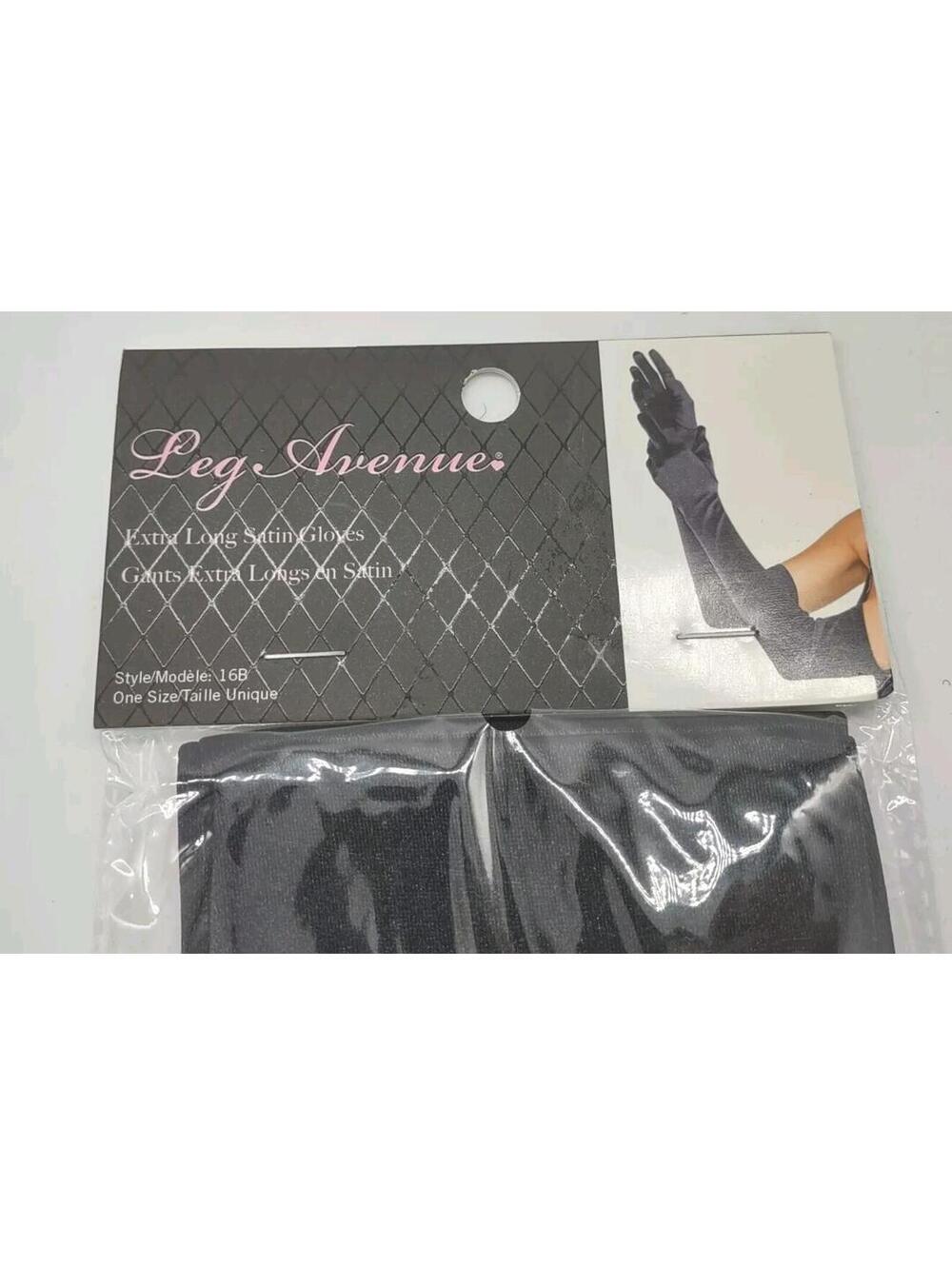 Leg Avenue Black Extra Long Satin Gloves Formal Lingerie Costume One Size